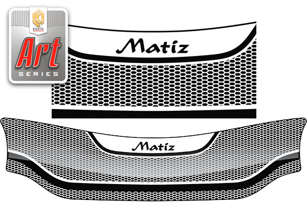 Дефлектор капота Серия Art белая Daewoo Matiz  2000–2011