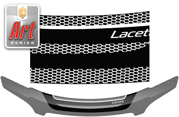 Дефлектор капота Серия Art белая Chevrolet Lacetti универсал 2004–н.в.