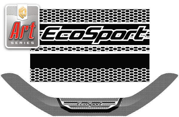 Дефлектор капота Серия Art белая Ford EcoSport  2017–2019