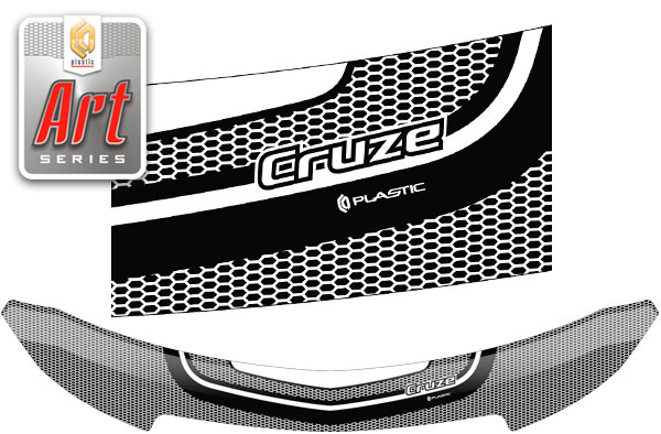 Дефлектор капота Серия Art черная Chevrolet Cruze хэтчбэк 2011–н.в.