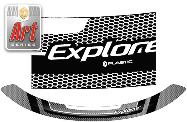 Дефлектор капота Серия Art черная Ford Explorer  2011–2015.
