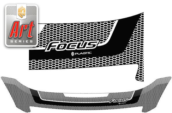 Дефлектор капота Серия Art графит Ford Focus 2 седан 2008-2011
