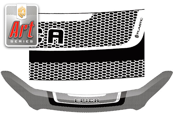 Дефлектор капота Серия Art белая Chevrolet Epica  2006-2012