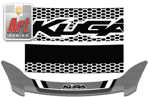 Дефлектор капота Серия Art черная Ford Kuga  2008-2012